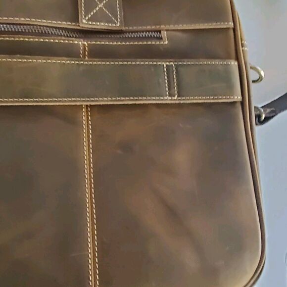 Luxorro Full-Grain Leather Laptop Bag Briefcase  for Men, 15.6-inch, Dark Brown - Picture 15 of 16